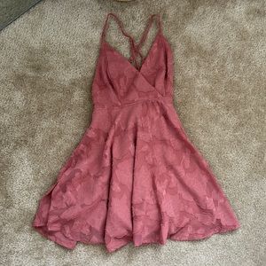 Pink floral mini dress